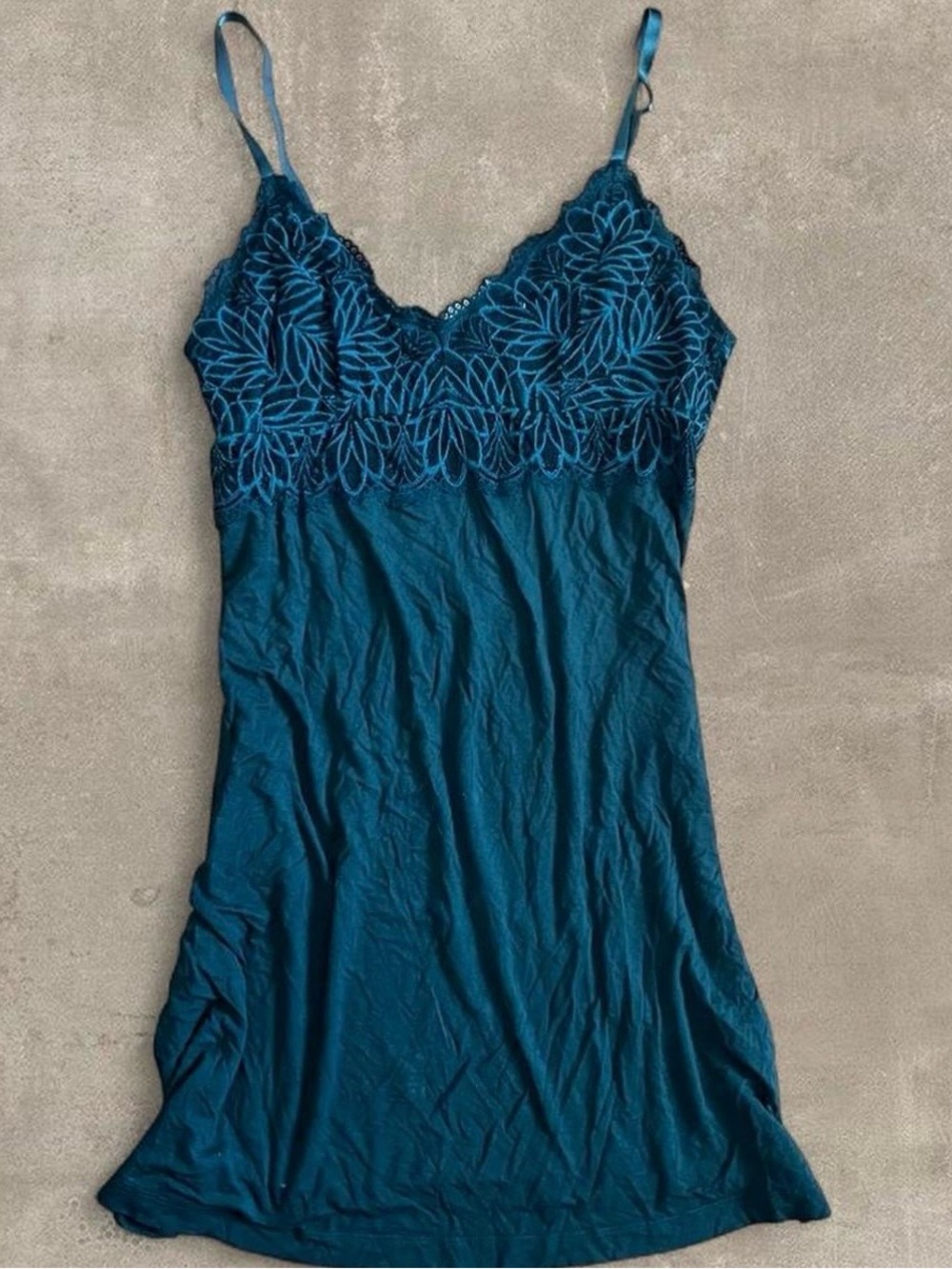 Soma Teal Lace-Trim Slip